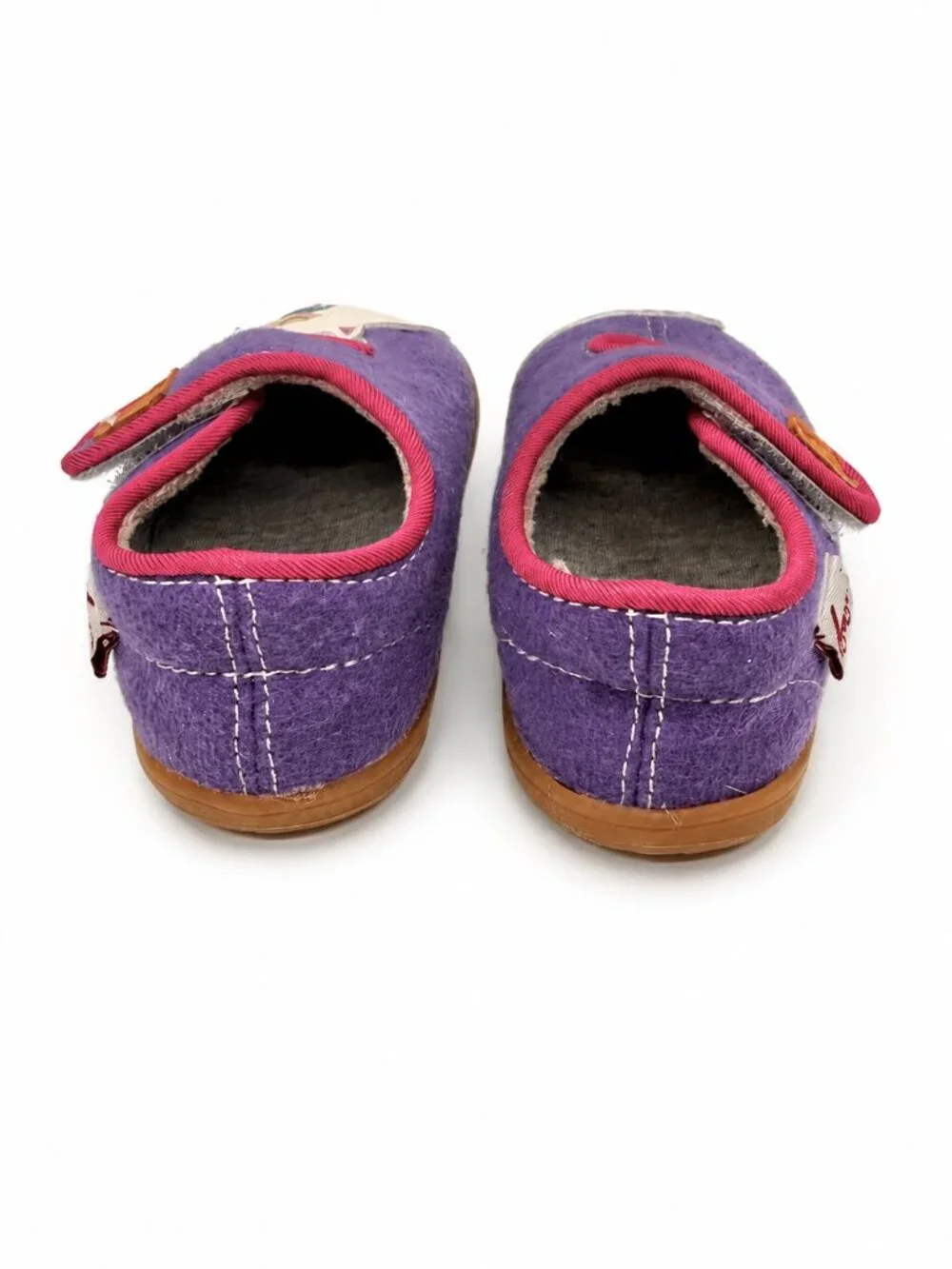 See Kai Run Purple and Pink Kids Slip-On Shoes with Lamb Motif
